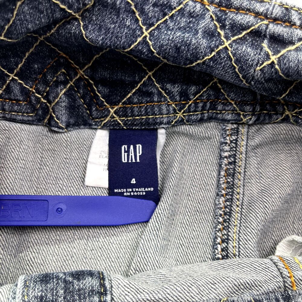 Gap Vintage Jean Skirt‎ Womens Size 4 Blue Denim Snap Button Front Y2K Pockets - Picture 8 of 12
